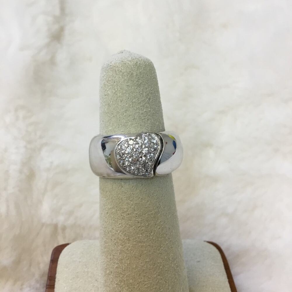 Sterling Silver Heart Crystal "I Love You" Ring
